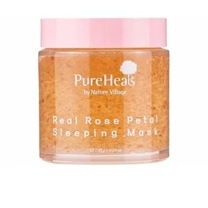 Real Rose Petal Sleeping Mask Gel Overnight Full Size 100g by nature village new